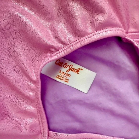 Cat & Jack Shimmering Pink Leotard dance gymnastics small 6/6x guc - Picture 5 of 5